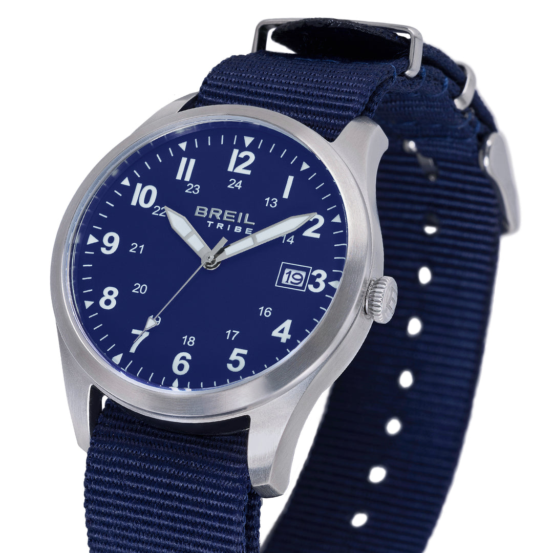 Breil watch Recon 39mm blue quartz steel EW0842