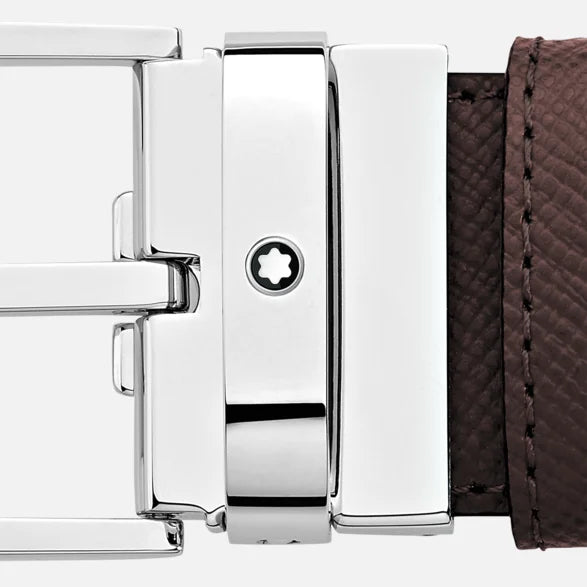 Montblanc reversible belt in black leather/brown 35 mm 118436