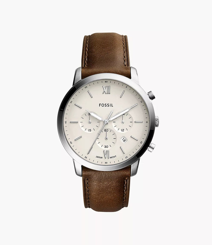 Fossil orologio Neutra Chrono 44mm avorio quarzo acciaio FS5380