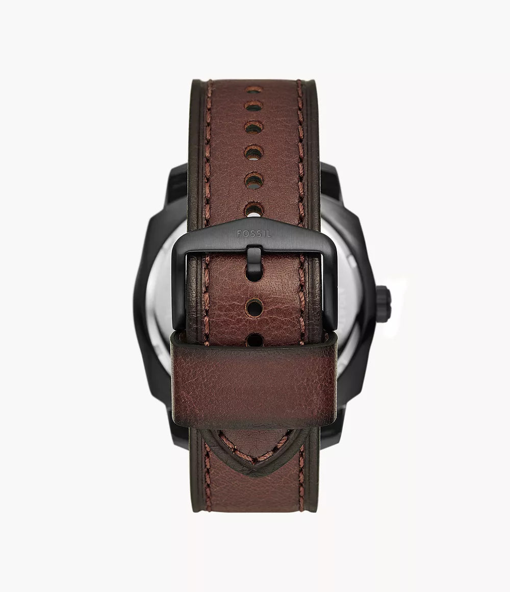 Fossil orologio Machine 49mm marrone quarzo acciaio pvd nero FS5972