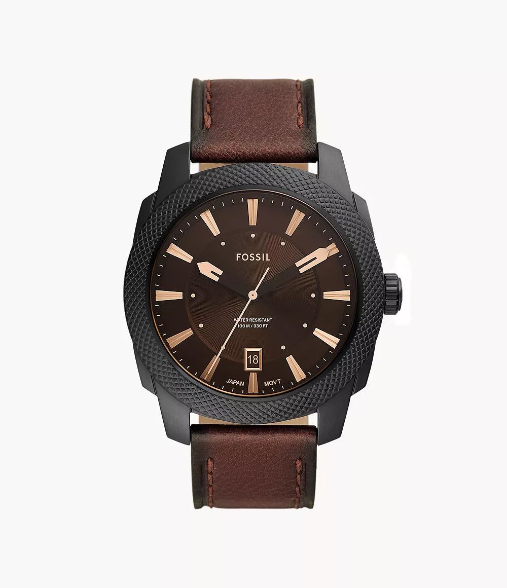 Fossil orologio Machine 49mm marrone quarzo acciaio pvd nero FS5972