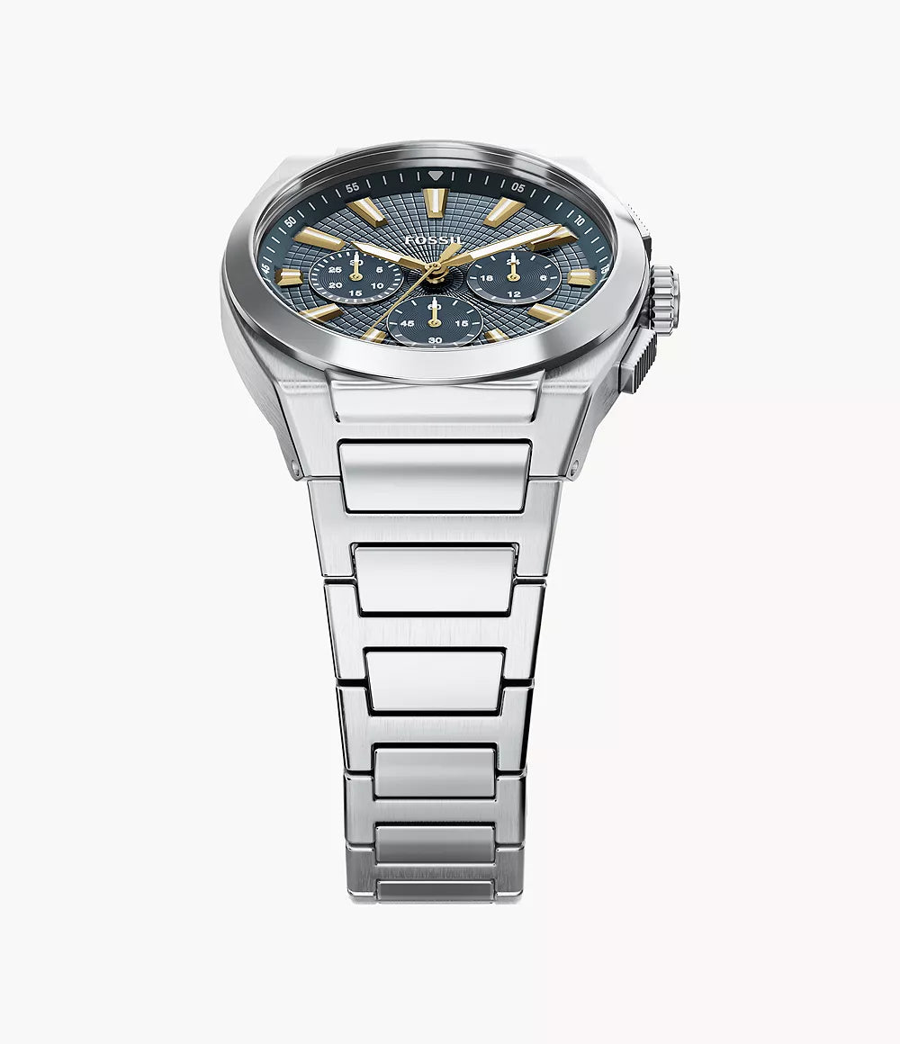 Fossil orologio Everett Chrono 44mm blu quarzo acciaio FS6154