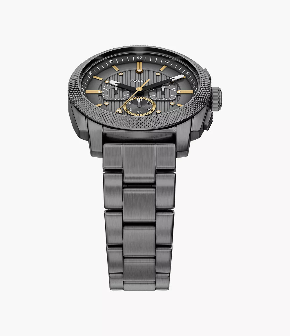 Fossil orologio Machine Chrono 44mm grigio quarzo acciaio finitura PVD canna di fucile FS6160