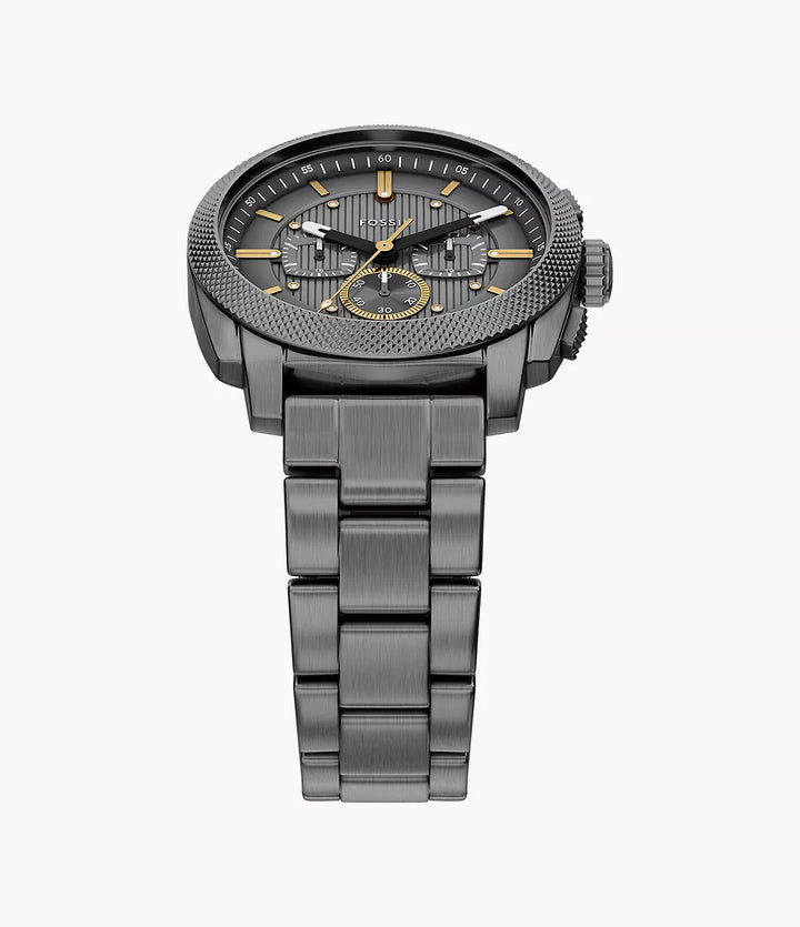 Fossil orologio Machine Chrono 44mm grigio quarzo acciaio finitura PVD canna di fucile FS6160