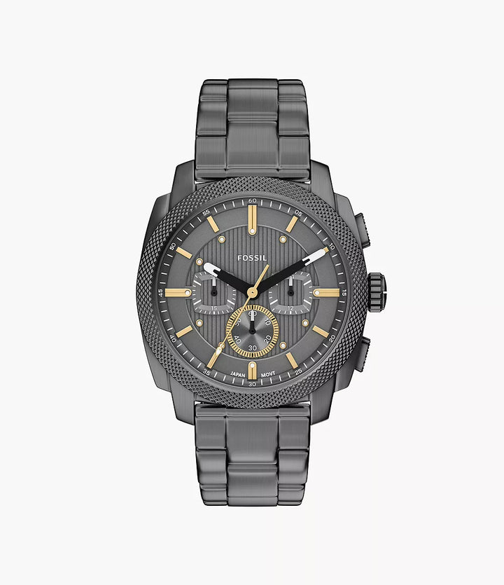 Fossil orologio Machine Chrono 44mm grigio quarzo acciaio finitura PVD canna di fucile FS6160