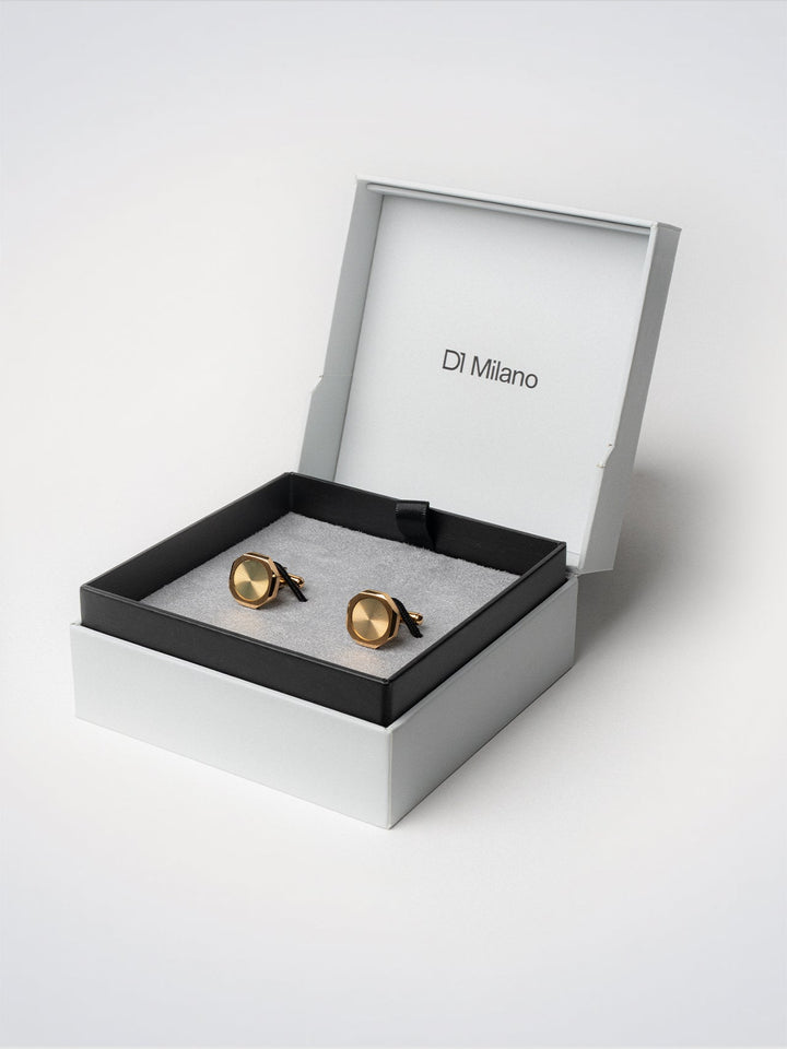 D1 Milano Octagonal cufflinks Gold D1-JWCLSU04
