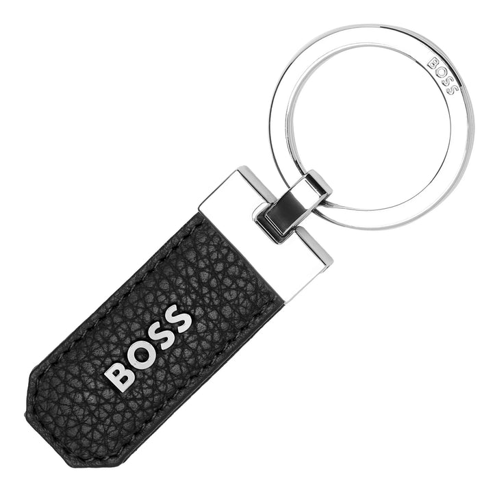 Hugo Boss klassischer schwarzer Granulat-Schlüsselanhänger HAK416A