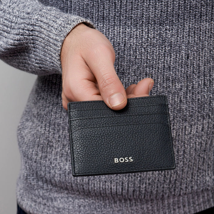 Hugo Boss Porta carte Classico Granulato Nero HLC416A