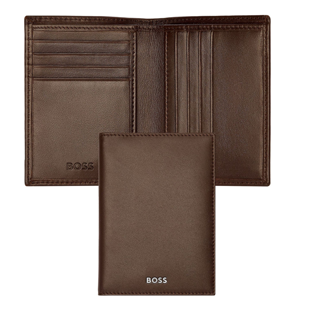 Hugo Boss Classic Smooth Brown Folding Card Holder HLE403Y