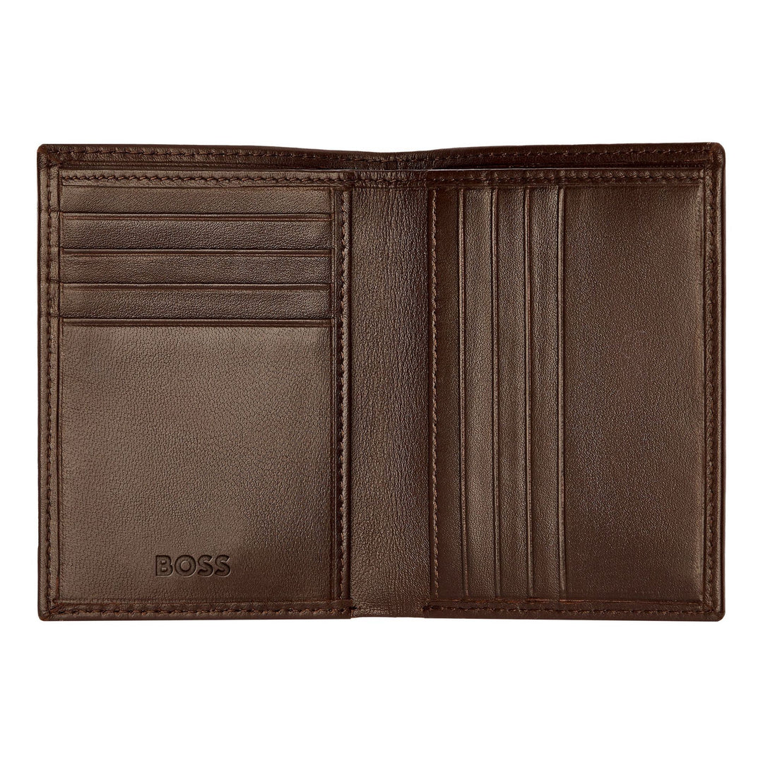 Hugo Boss Classic Smooth Brown Folding Card Holder HLE403Y