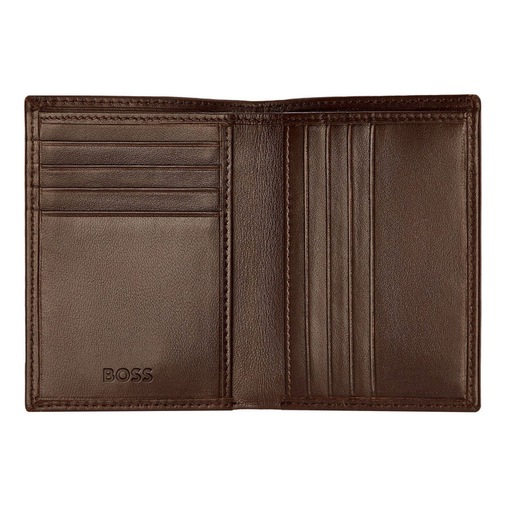 Hugo Boss Classic Smooth Brown Folding Card Holder HLE403Y