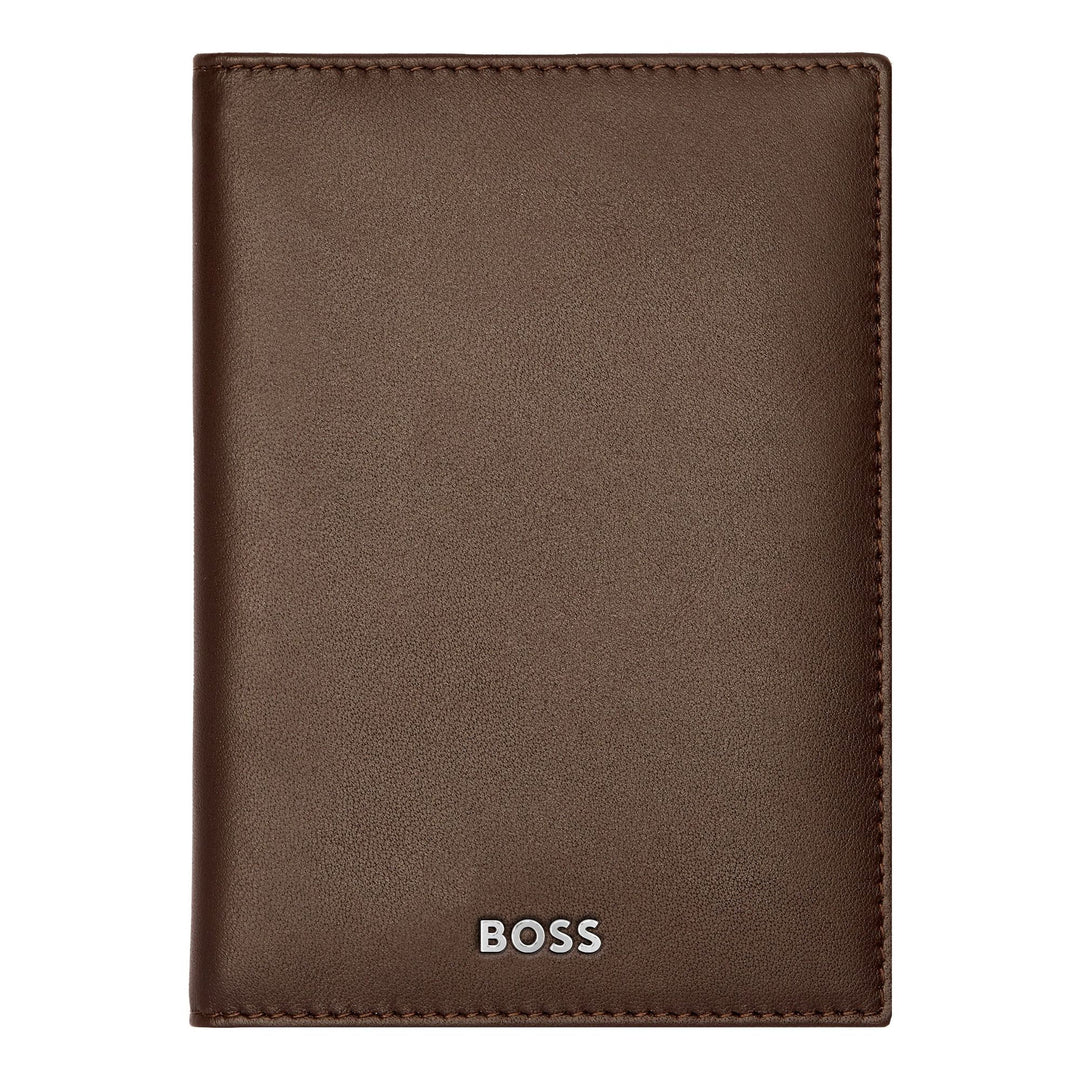 Hugo Boss Classic Smooth Brown Folding Card Holder HLE403Y