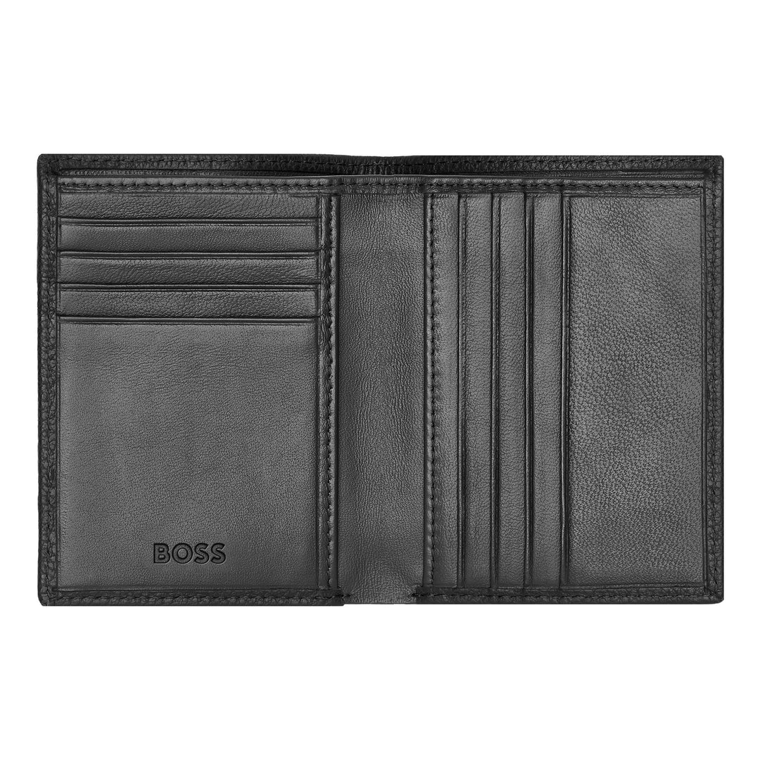 Hugo Boss Card Cards Folding Classic Grained Black Hle416a