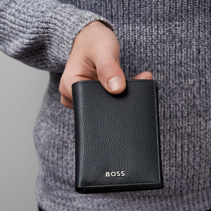 Hugo Boss Holder Trifold Card Classic Granulato Black HLF416A