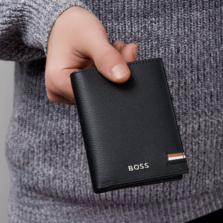 Hugo Boss Iconic Trifold Kartenhalter Schwarz HLF421A