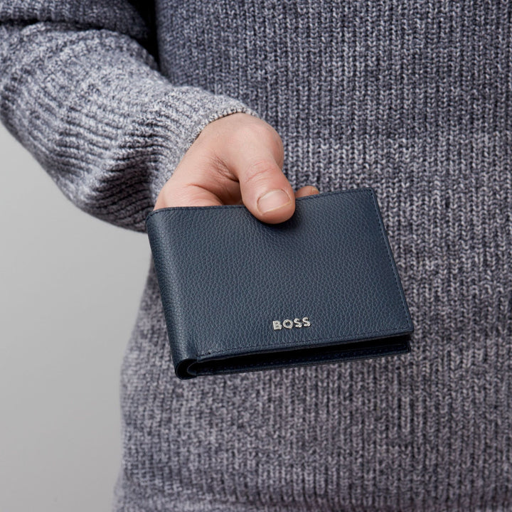Hugo Boss Classic Grained Navy Geldbrieftasche HLM416N