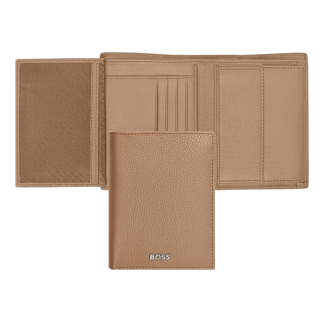 Hugo Boss Vertikale Geldbörse mit Klappe Classic Granulated Camel HLO416X
