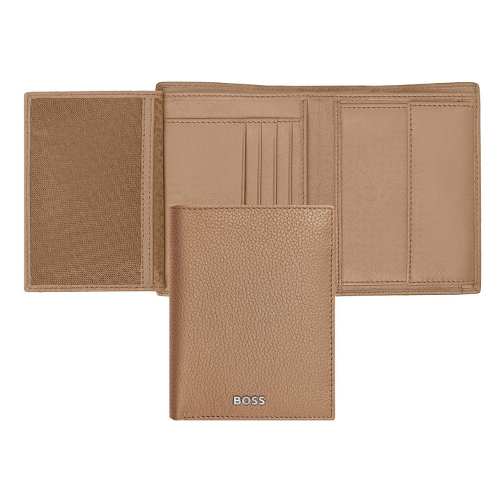 Hugo Boss Vertikale Geldbörse mit Klappe Classic Granulated Camel HLO416X