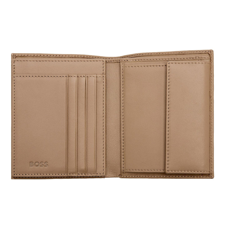 Hugo Boss Vertikale Geldbörse mit Klappe Classic Granulated Camel HLO416X