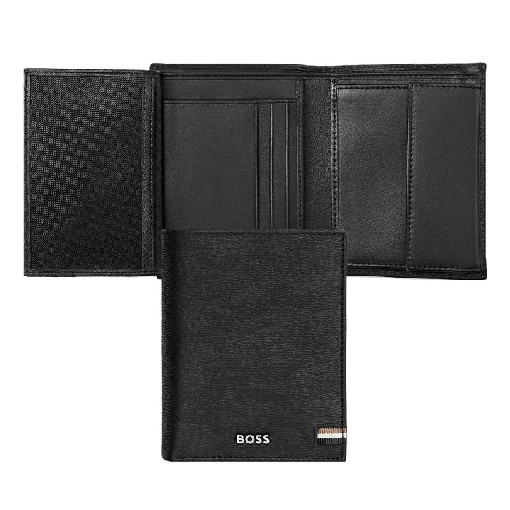 Hugo Boss Portefeuille vertical à rabat Iconic Black HLO421A