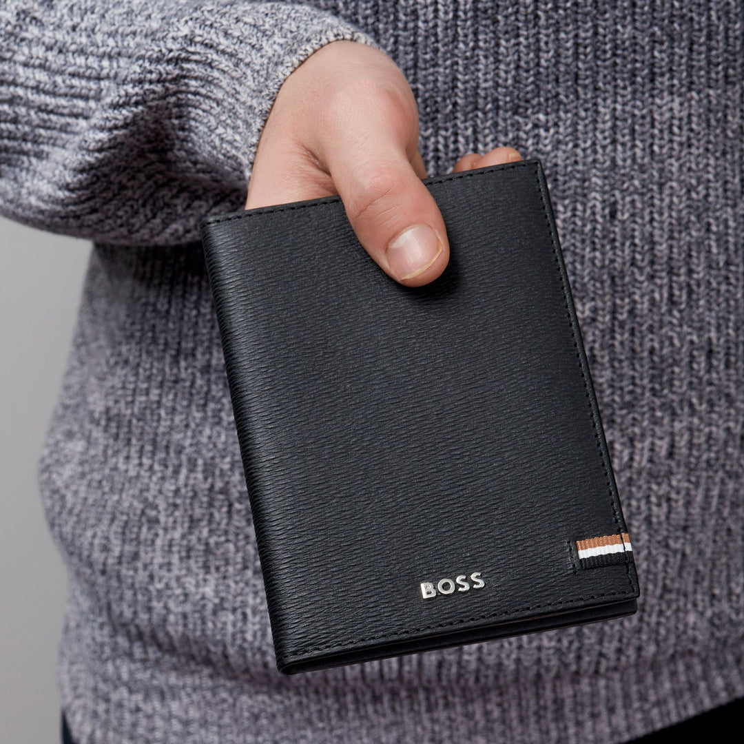 Hugo Boss Portefeuille vertical à rabat Iconic Black HLO421A
