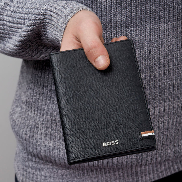 Hugo Boss Portefeuille vertical à rabat Iconic Black HLO421A