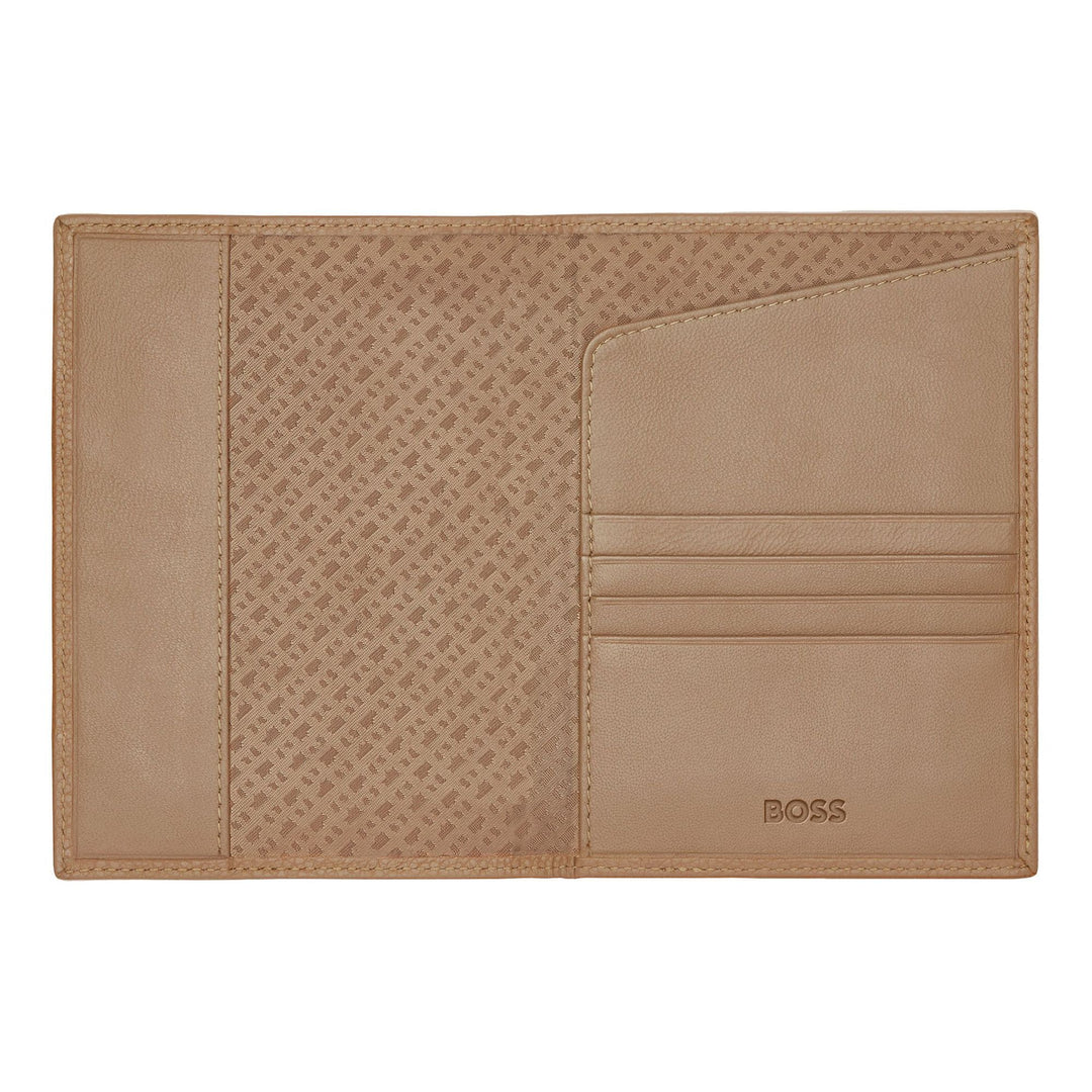 Hugo Boss Portapassaporto Classico Granato Cammello HLP416X