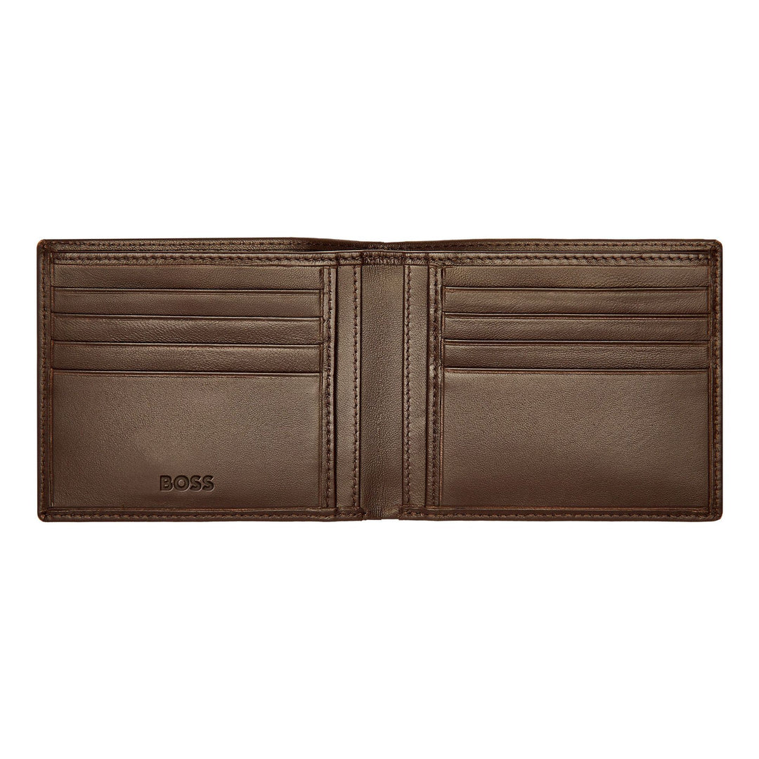 Hugo Boss klassische glatte braune Geldbörse HLW403Y