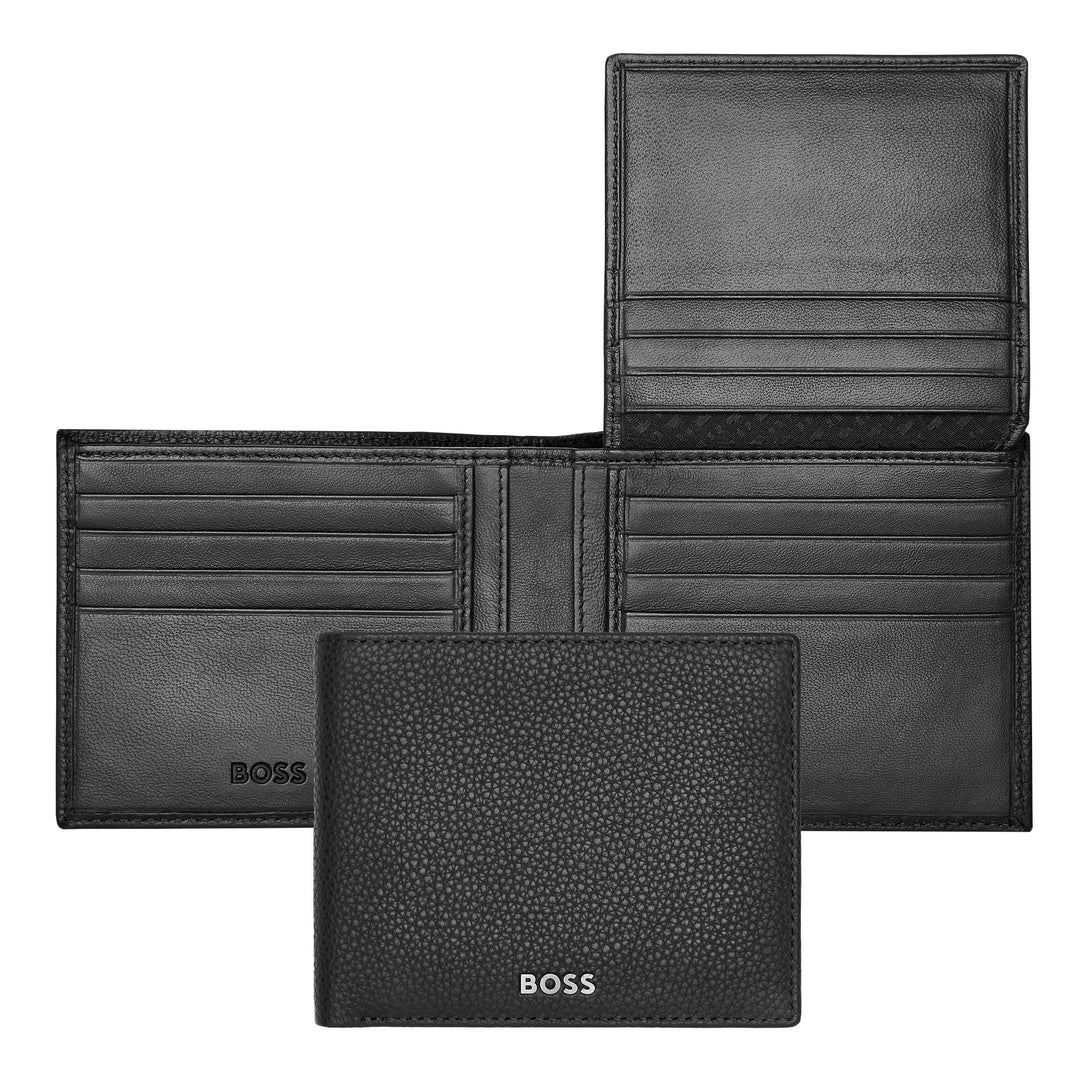 Hugo Boss Brieftasche mit klassischem schwarzem Getreidekörnchen Hry416a