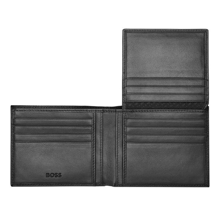 Hugo Boss Brieftasche mit klassischem schwarzem Getreidekörnchen Hry416a