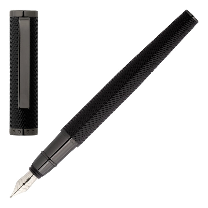 Hugo Boss Penna stilografica Formazione Herringbone Gun HSI1062D