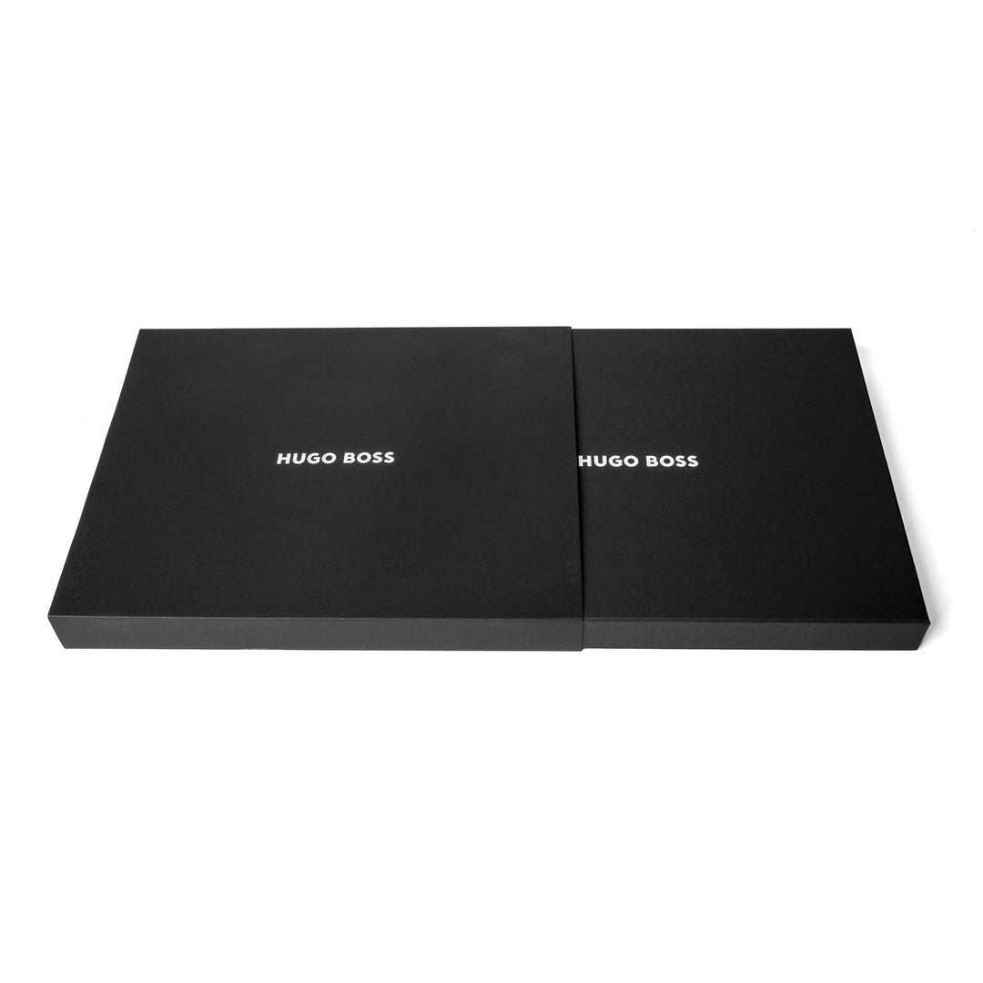 Hugo Boss Conference Folder avec A4 Hinge Pure Pure emblématique Black HTA410A