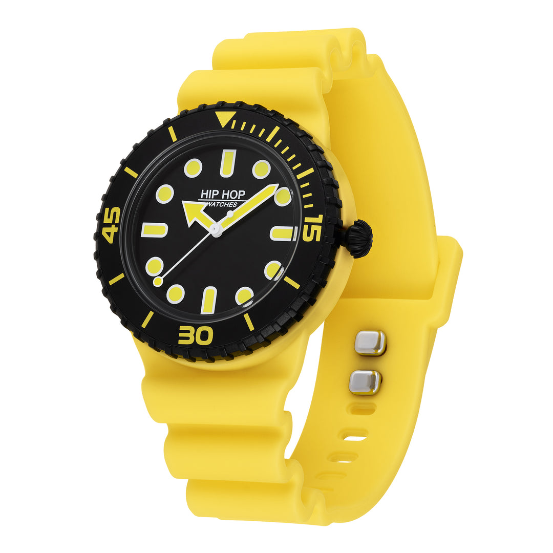 Montre Hip Hop Master Jaune/Noir 41mm HWU1231