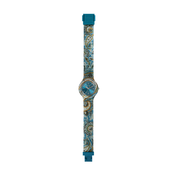 Hip Hop Teal Blue Paisley Collection Watch 32mm HWU1242