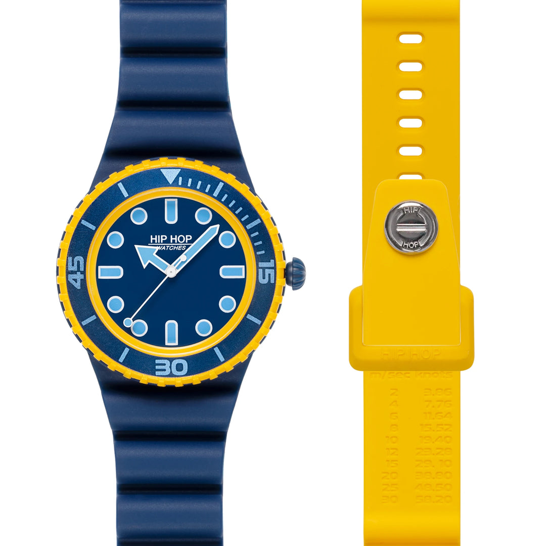 Montre Hip Hop Master Bleu/Jaune 41mm HWU1261