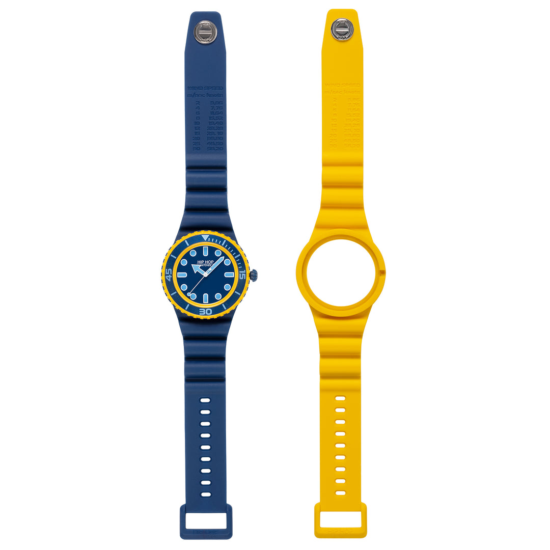 Montre Hip Hop Master Bleu/Jaune 41mm HWU1261