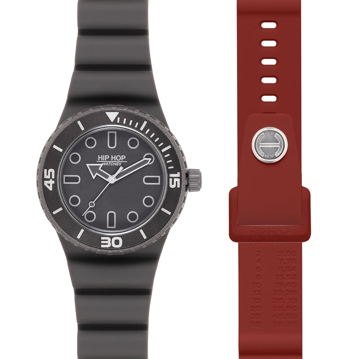 Hip Hop watch BORDEAUX/GREY Master collection 41mm HWU13334
