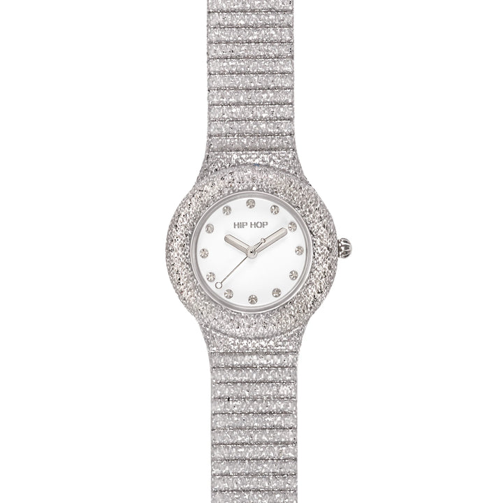 Hip-Hop-Uhr Silver Shimmer Crush 32 mm HWU1336