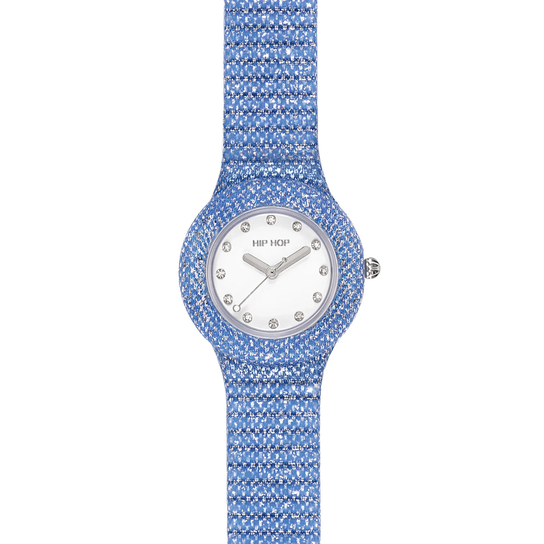 Hip-Hop-Uhr Blue Shimmer Crush 32 mm HWU1337
