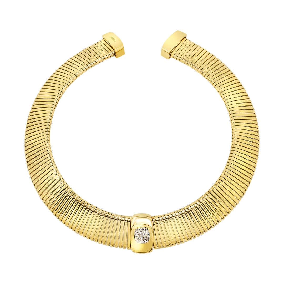 Breil collana girocollo Stylize acciaio finitura IP gold cubic zirconia TJ4049
