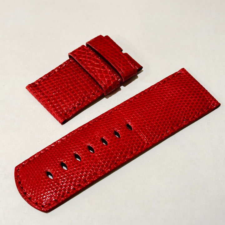 Locman 30mm red lizard skin strap L-0001