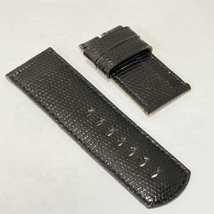 Locman 30mm black lizard leather strap L-0002
