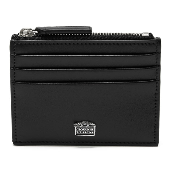 Giovanni Raspini Portacarte 6 compartiments avec argent en cuir zip 925 L0003