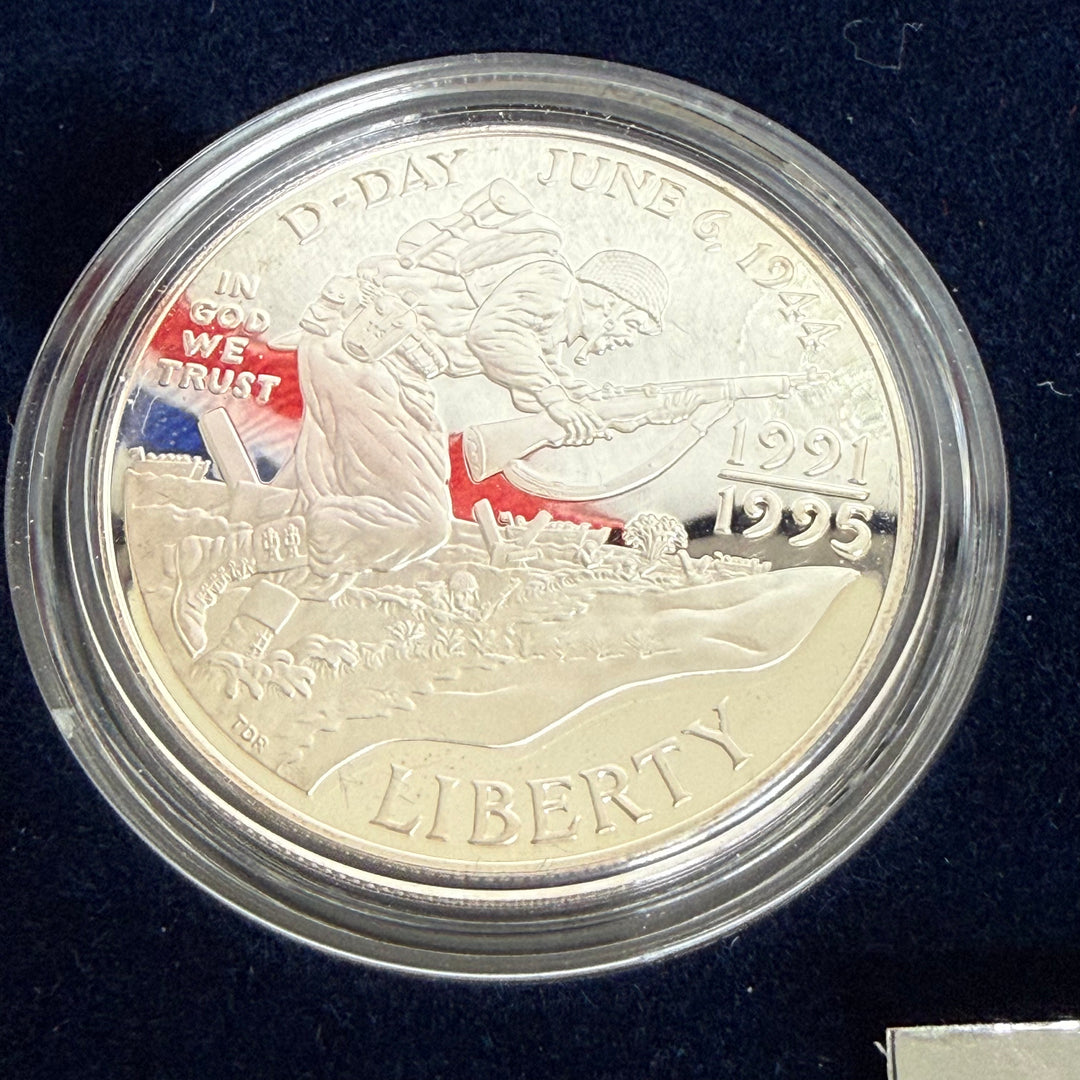 Set monete argento Stati Uniti 50° anniversario seconda guerra mondiale