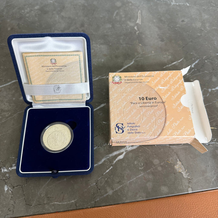 Moneta argento 10€ Pace e Libertà in Europa versione proof