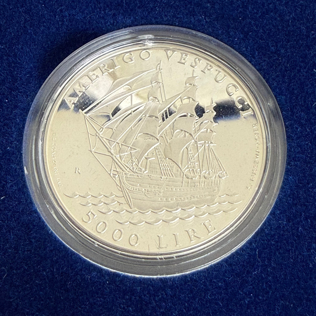 Pièces en argent 5000 10000 Lire République de Saint-Marin Amerigo Vespucci 1995