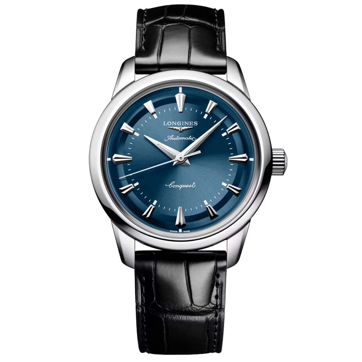 Montre Longines Conquest Heritage 38 mm en acier automatique bleu L1.649.4.92.2,