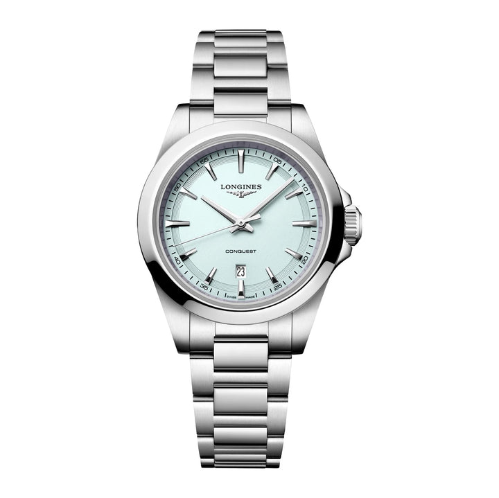 Longines Conquest Uhr 30 mm mintblauer Quarzstahl L3.350.4.92.6