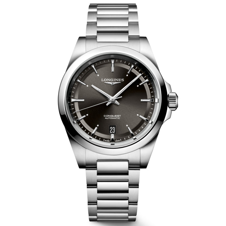 Longines orologio Conquest 38mm nero automatico acciaio L3.720.4.52.6