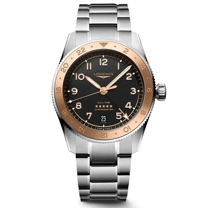 Longines Uhr Spirit Zulu Time 1925 39 mm Automatik Schwarzgold Stahl L3.803.5.53.6
